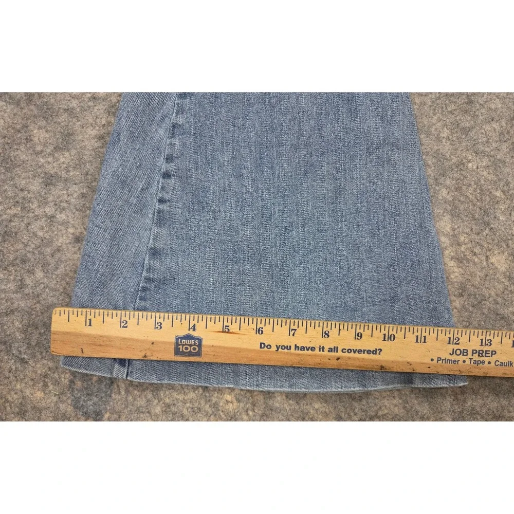 Shyanne Super Bell Bottom Y2K Flare Jeans Womens 28x34 Blue Light Wash Jewels